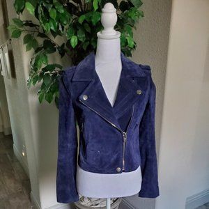 SL8 Suede Cropped Moto Jacket